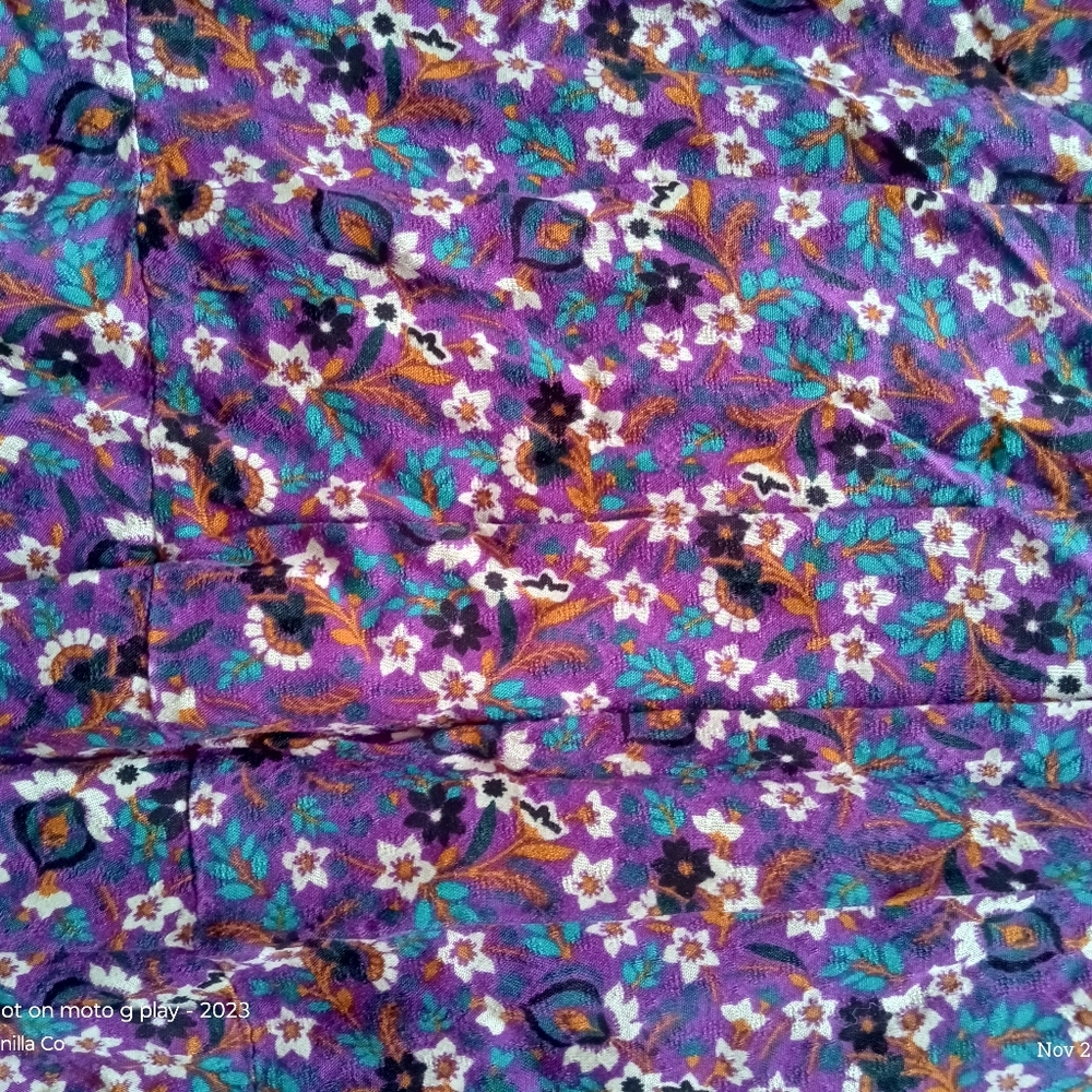 Free People Women's Linaelle Wrap Midi Skirt Ruffled Floral Purple Size Small - Picture 7 of 8